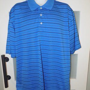 CHAMPIONS TOUR BLUE W/BLACK STRIPES POLO SIZE XXL MEN'S